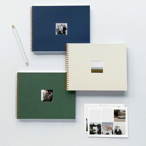 set of 2 sticker photo journal albums by social print studio - cream,sage, blue